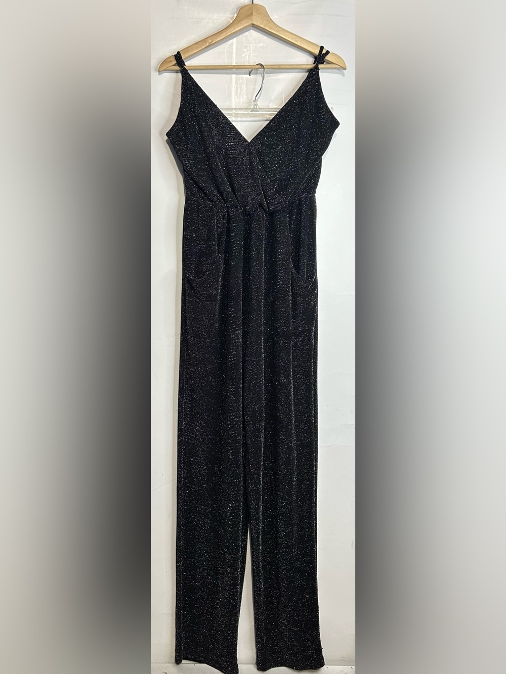 Kendall & Kylie Black Glitter Romper Medium
